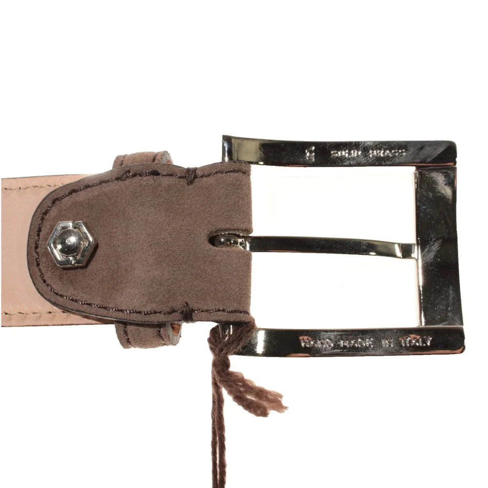 Di Bianco NWT Cut to Size Dress Belt In Solid Brown Suede Leather One Size
